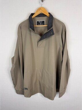 BYLT Premium Basics Elite Fairway Pullover Taupe XXL Mens Quarter Zip NWT